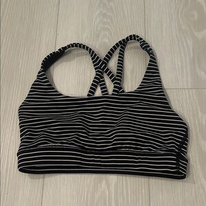 Lululemon Striped Black and White Energy Sports Bra